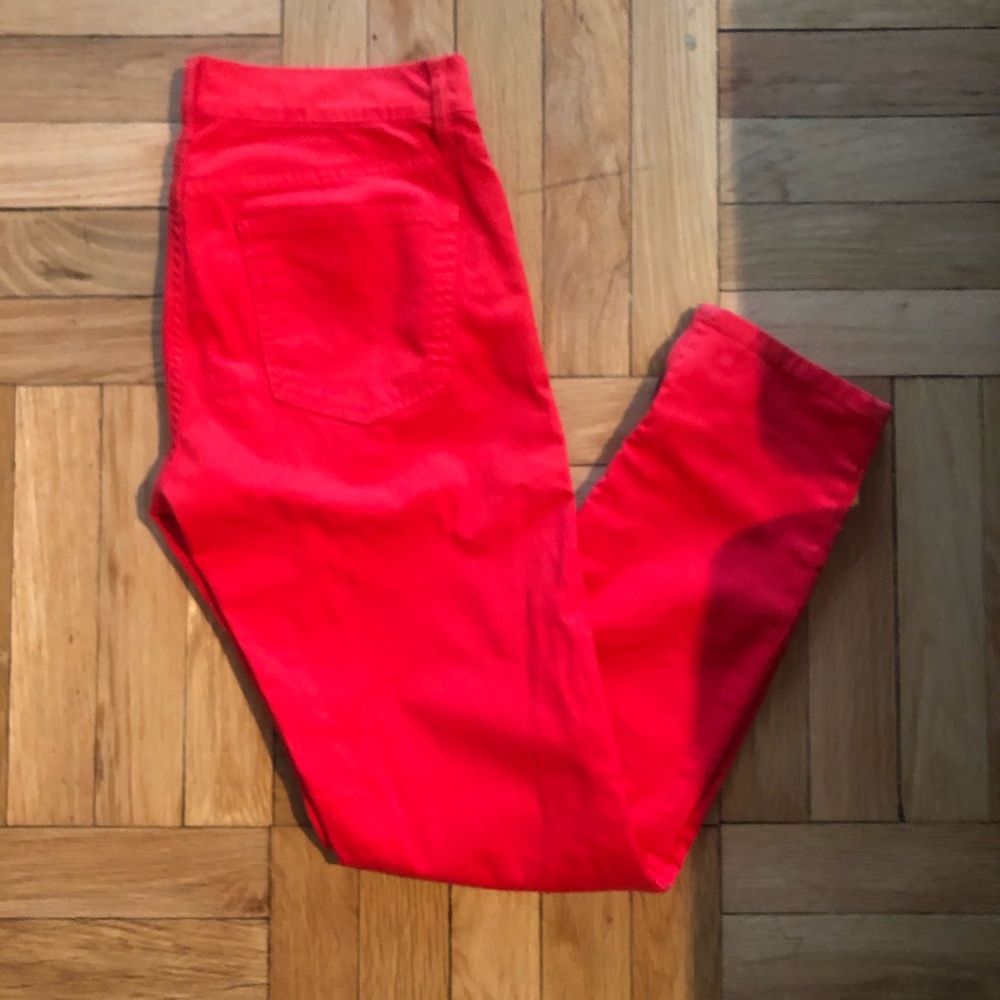 Gap Red Legging Jean w/Ankle Zipper- Size 27- EUC